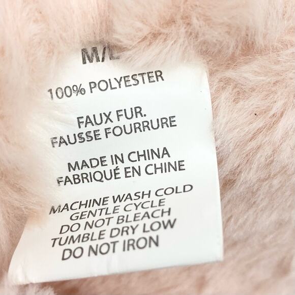 Splendid Womens M/L Slip On Criss-Cross Faux Fur Slippers Pink Lounge Fluffy‎ - Picture 6 of 7